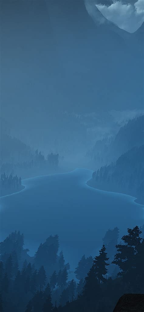 1242x2688 Foggy Lake Minimalism Landscape Iphone Xs Max Hd 4k