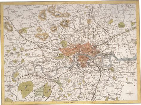 Map Of London From ‘the County Maps Of Old England Originally By