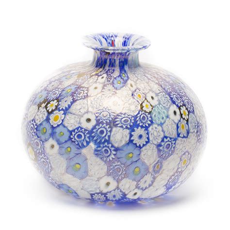 Murano Venetian Millefiori Vase Blue Gump S
