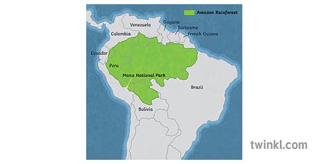 Parque Nacional Manu Map Amazon Rainforest South America Geography Ks3