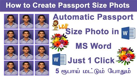 How To Make A Passport Size Photo In Ms Word Tutorial Make Passport