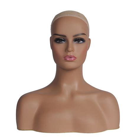 L7 Mannequin Realistic Mannequin Head With Shoulders Plastic Mannequin
