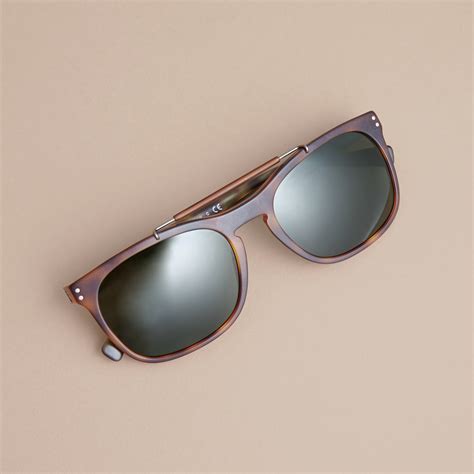 top bar square frame sunglasses in brown burberry united states