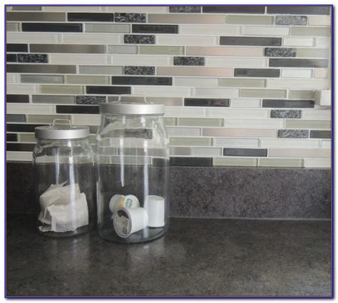 The tiles can be easily cut with a scissors or utility knife. Stick On Backsplash Tiles Menards - Tiles : Home Design ...
