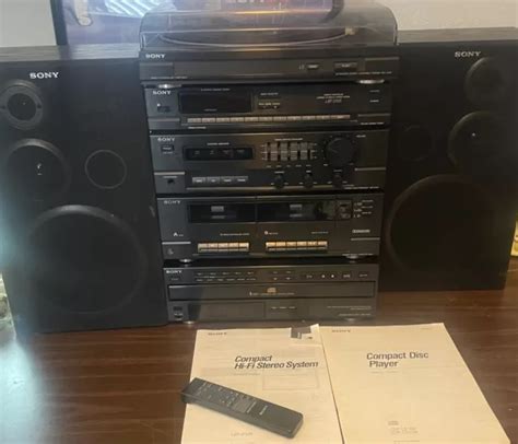 Vintage Sony Lbt D105 Stereo System Cassette Phono Tuner 5 Cd Speakers