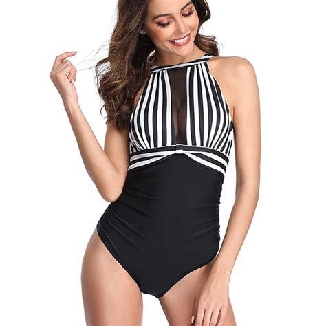 Sexy Mesh One Piece Swimsuit Women Swimwear Push Up Monokini 2019 Bathing Suit Female Beach Wear