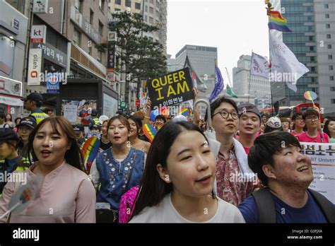 Seoul South Korea Th June About Fifty Thousand LGBT People Marching During An
