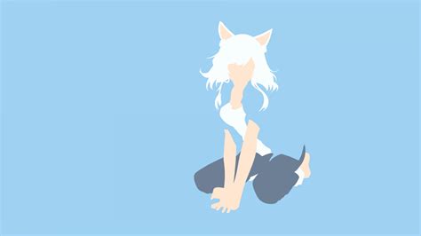 Wallpaper White Illustration Hanekawa Tsubasa Monogatari Series Anime Girls Minimalism