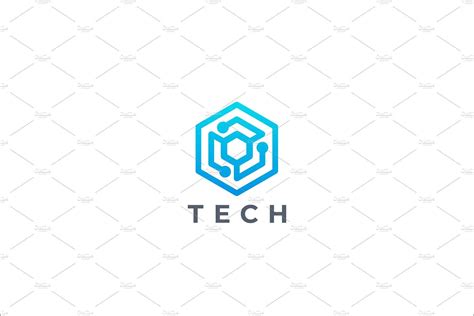 Tech Hexagon Logo Hexagon Logo Marketing Logo Design Logo Design