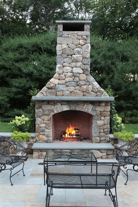 Outdoor Stone Fireplace Kits Design