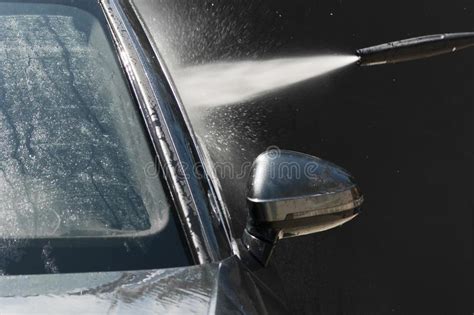 Car Washing With High Pressure Water Jet Stock Photo Image Of Shiny
