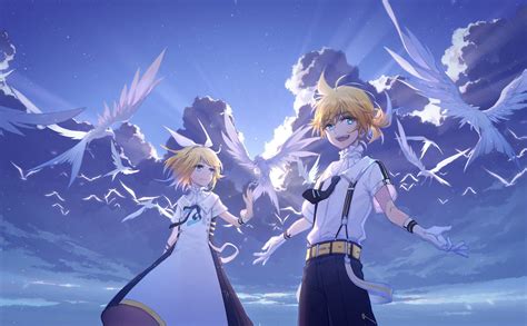 Anime Vocaloid Len Kagamine Rin Kagamine 1080P Wallpaper