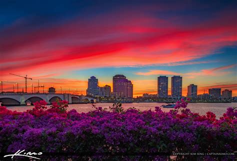 West Palm Beach Florida Glorious Sunset From Waterway Hdr Photography