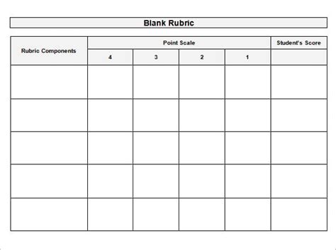 Rubric Template 46 Free Word Excel Pdf Format Free And Premium