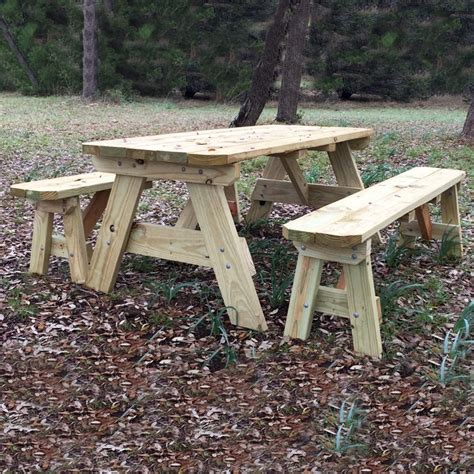Picnic Table Detached Benches Featured Image Final Build A Picnic Table