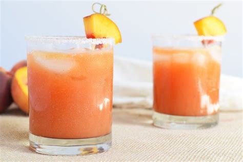 Fresh Peach Margaritas Recipe Peach Margarita Peach Margarita Recipes Alcohol Drink Recipes