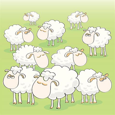 Flock Of Sheep Illustrations Royalty Free Vector Graphics And Clip Art