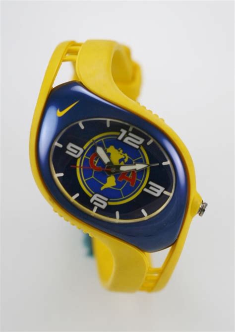 Nike Unisex Watch Wk0008 Sport Team Stainless Blue 50m Yellow Rubber