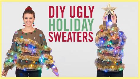 Style 3 Ugly Holiday Sweater Diys Thatll Win Every Contest Youtube