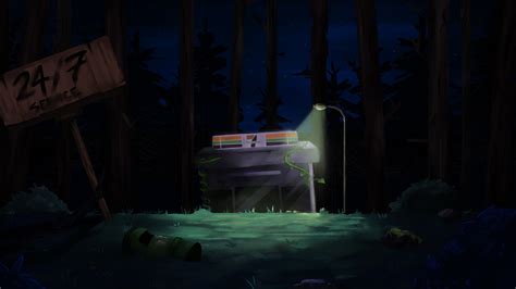 Artstation Forest Abandoned Convenience Store
