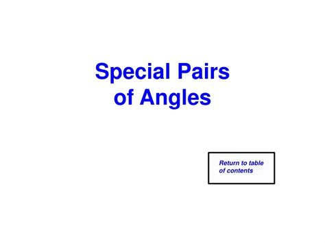 Ppt Special Pairs Of Angles Powerpoint Presentation Free Download