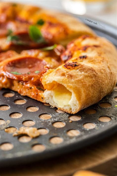 Use this guide as your flatbread pizza blueprint for a super crispy crust, perfectly cooked toppings, and melty cheese every time. Homemade Stuffed Crust Pepperoni Pizza | Sugar Salt Magic