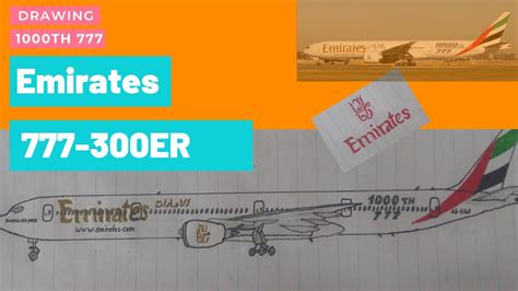 How To Draw Boeing 777 300er Emirates 1000th 777 Livery Youtube
