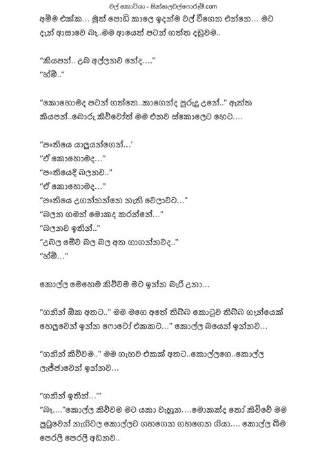 Amma Puthata Dunnu Danduwama Sinhala Wal Katha