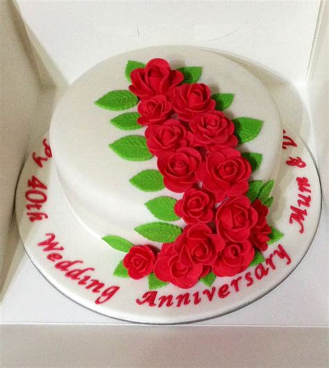 40th Ruby Wedding Anniversary Cake