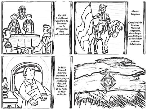 En inglaterra, comienza la revolución industrial. Dibujos de Manuel Belgrano para colorear - Jugar y Colorear