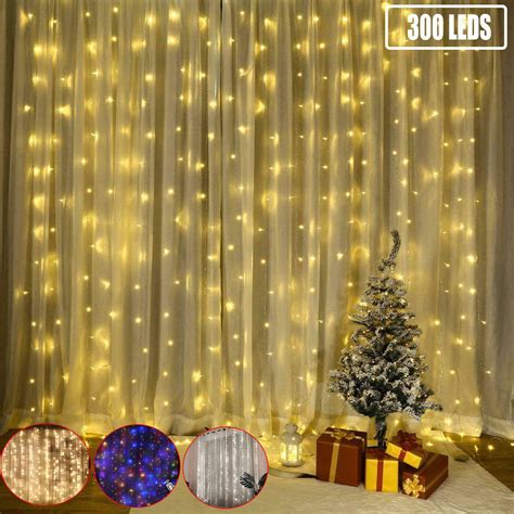 300 Led Curtain Fairy String Lights Usb Hanging Window Bedroom Party