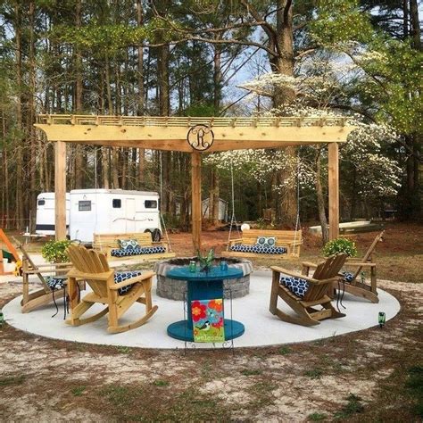Pit gazebo can completely change the adventure we needed each post in a fire pit ideas to build a tutorial. DIY Backyard Fire Pit Swing Seats Ideas (With images) | Backyard fire, Outside fire pits, Fire ...