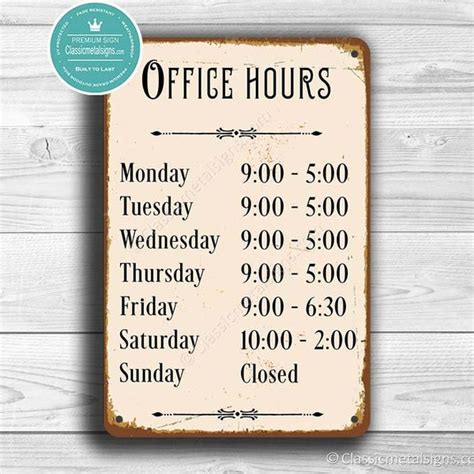 Office Hours Sign Etsy