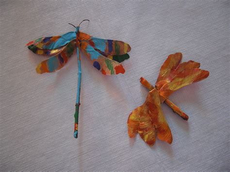 Dragonfly And Butterfly Were Made By Painting And Gluing Maple Tree