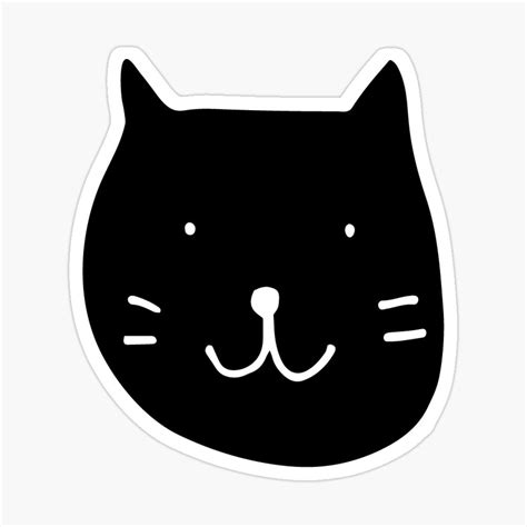 Black Cat Face Sticker By Kateyangdesign Cat Face Black Cat Face