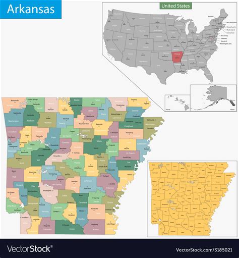 Arkansas Map Royalty Free Vector Image Vectorstock