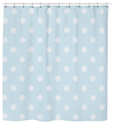Blue Polka Dot Shower Curtain Contemporary Shower Curtains By