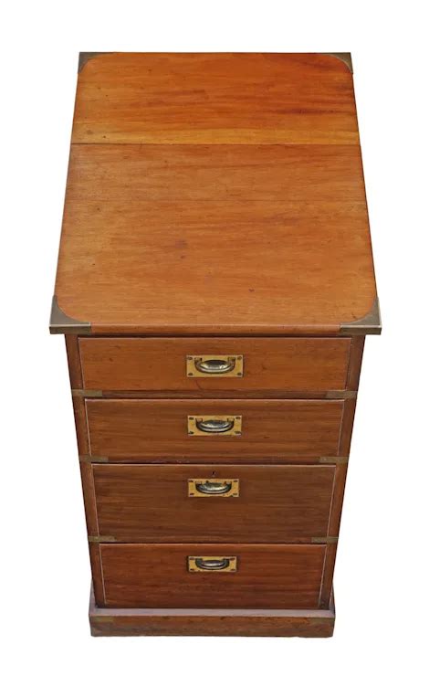 Antique Quality Mahogany Campaign Chest Of Drawers C1915 Ruby Lane