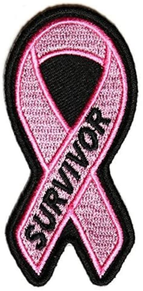 cause breast cancer survivor pink ribbon patch 1 5x3 2 inch etsy