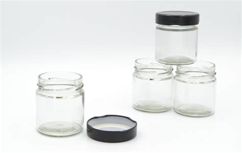 Round Glass Jars With Lids 100ml Glass Jars Black Lids Jam Baking Storage Bath Salts Etc