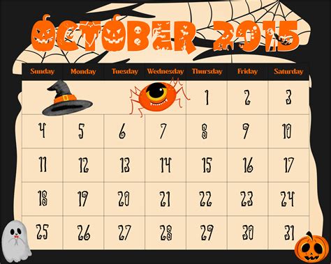 10 Best 2015 Calendar Printable October Halloween