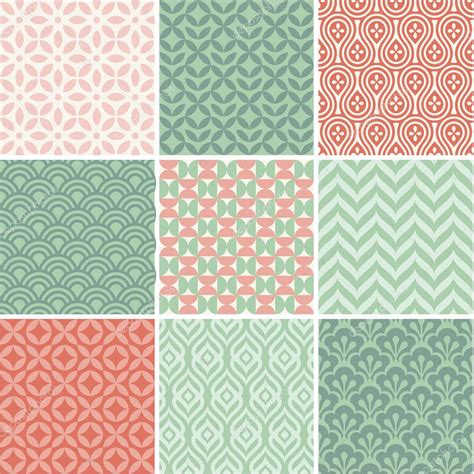 Seamless Simple Patterns Set Red And Green Premium Vector In Adobe