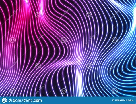 Blue Ultraviolet Neon Curved Lines Tech Banner Design Vector