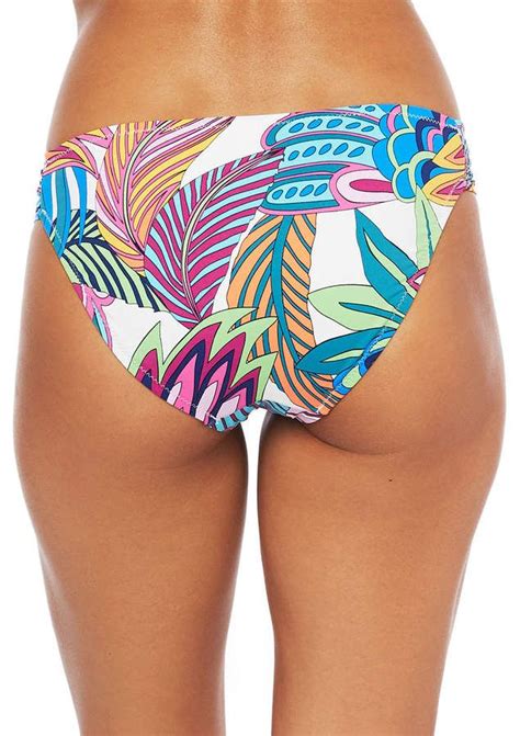 Trina Turk Paradise Plume Shirred Side Bikini Bottom