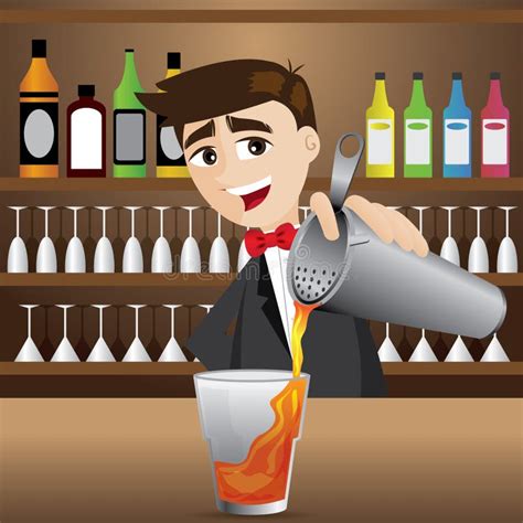 Descarga Gratis Dibujos Animados De Barman Coctel Barman De Dibujos