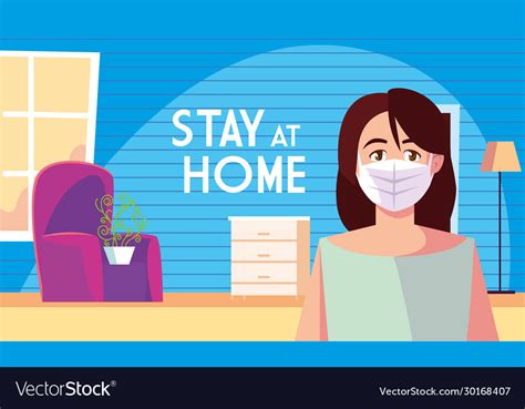 Stay At Home Awareness Social Media Campaign And Vector Image