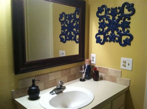 Beige is one of those colors that are perfect for a bathroom. Blue & Yellow Bathroom | Home Projects | Pinterest