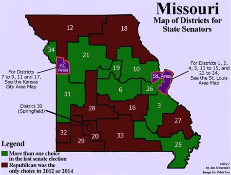 Missouri State Senate District Map Printable Map