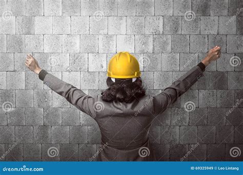Back View Architect Raise Hand Stock Image Image Of Occupation