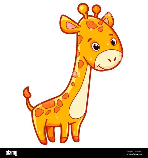 Cute Giraffe Cartoon Giraffe Clipart Illustration Stock Photo Alamy